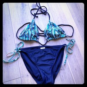 Navy Beaded String Bikini